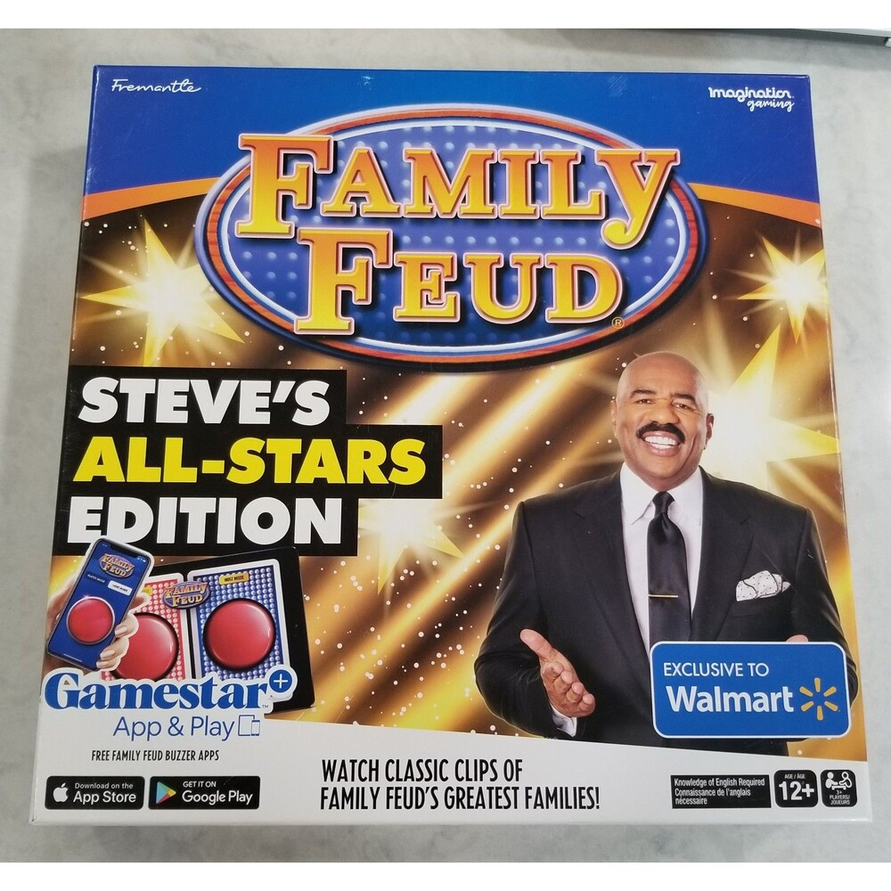 Family Feud Steve’s All‑Stars Edition Board Game 2022 New Sealed Complete